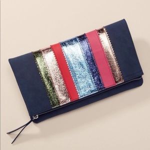 Stella & Dot Metallic Stripe Clutch